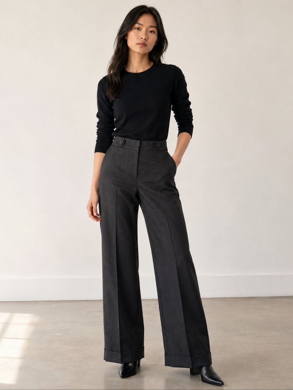 ❤️ J CREW Y2K HIGH RISE WIDE LEG WOOL PANTS / TROUSERS, 4 (27)